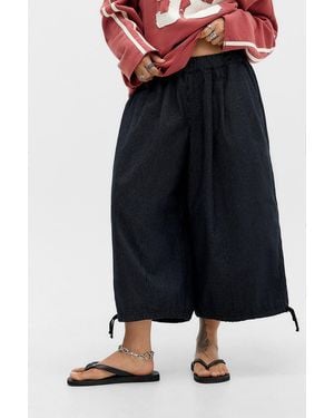 BDG Stripe Bobbi Extreme Cropped Trousers Xs At Urban Outfitters - Blue