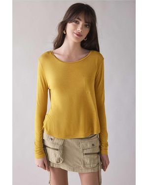 BDG Harper Bowery Long Sleeve T-shirt - Yellow