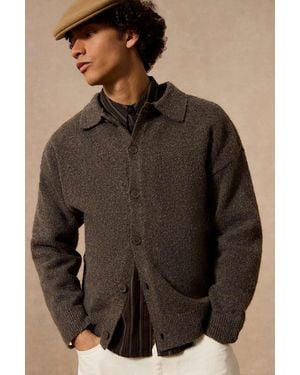 Urban Outfitters Loom Brown Button-through Cardigan - Black