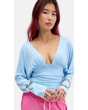 Motel Cool Blue Litro Batwing Top