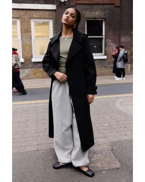 Urban Outfitters Light Before Dark Trench Coat Jacket - Black
