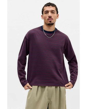 BDG Brown & Navy Stripe Long Sleeve T-shirt - Purple