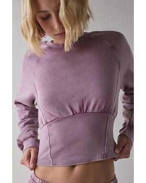 Out From Under Day-To-Day Fleece Cropped Pullover Top - Purple