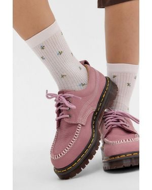 Out From Under Floral Embroidered Socks - Pink