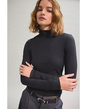 BDG Turtleneck Long Sleeve Spill The Tee - Black