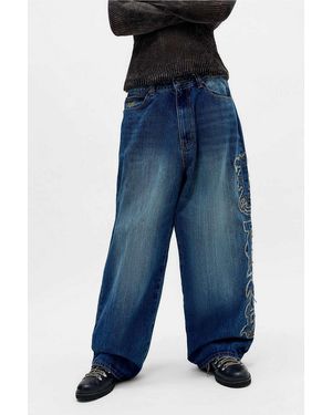 Jaded London Ldn Appliqué Xl Colossus Jeans - Blue