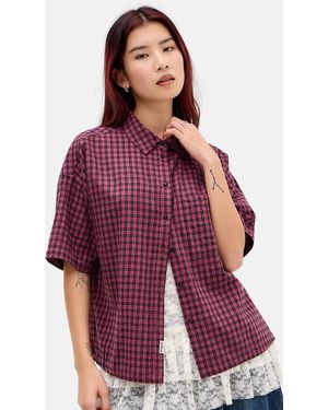 BDG Check Boxy Skate Shirt - Red