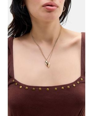 Silence + Noise Silence + Noise Broken Heart Necklace 2-pack - Brown