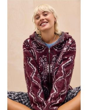 Urban Outfitters Uo Bandana Brushed Hoodie - Purple