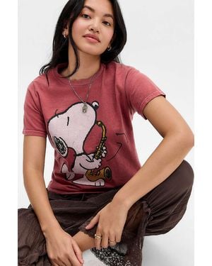 Urban Outfitters Uo Saxophone Snoopy Relaxed T-shirt - Red