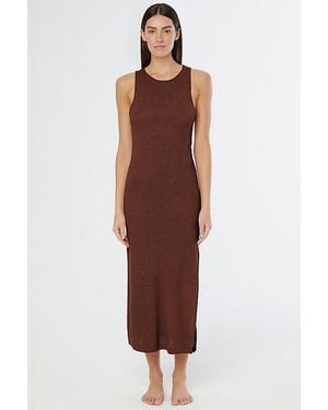 Onia Linen Knit Scoop Back Maxi Dress - Brown