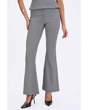 Miss Circle Ulli Houndstooth Flared Pant - Blue
