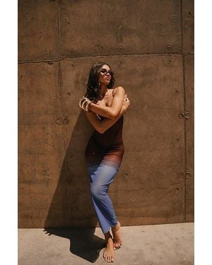 WeWoreWhat Mesh Scoop Maxi Slip Dress - Brown