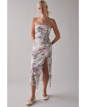 Urban Outfitters Uo Samara Mesh Strapless Midi Dress - Multicolour