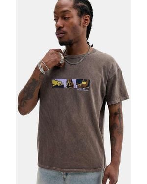 Urban Outfitters Uo White Bare Minimum T-shirt - Brown