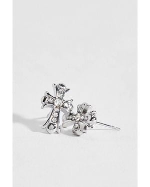 Bohomoon Lillie Cross Stud Earrings - White