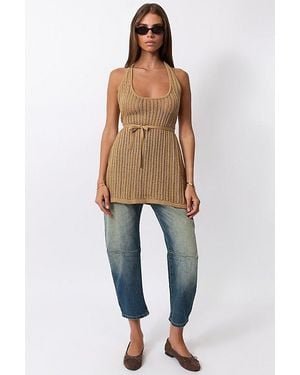 WeWoreWhat Crochet Halter Tunic Top - Natural