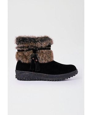 Minnetonka Everett 2 Suede Faux Fur Winter Boots - Black
