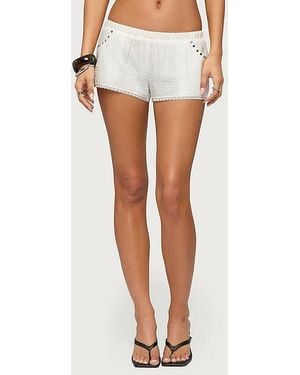 Edikted Kaydee Studded Textured Woven Shorts - White