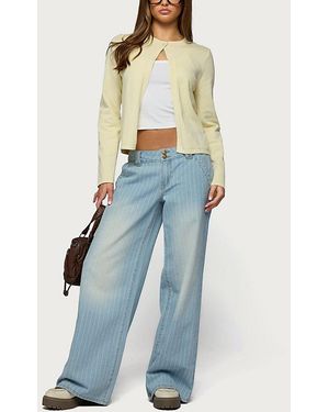 Edikted Cory Striped Low Rise Jean - Blue