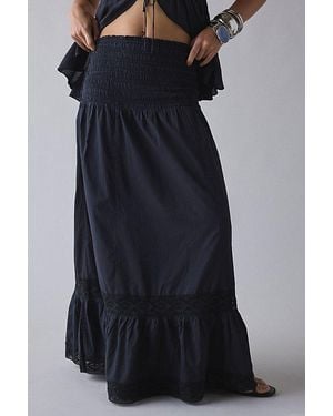 Kimchi Blue 2 For 1 Convertible Lace Trim Smocked Dress - Black