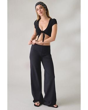 Out From Under Bec Foldover Wide Leg Pants - Blue