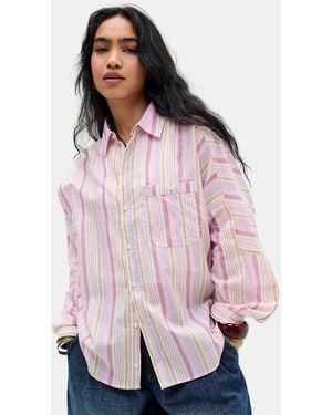 BDG Alex Breezy Stripe Shirt - Pink