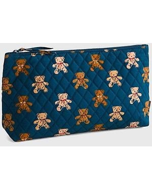 Vera Bradley Quilted Cotton Large Pouch - Blue