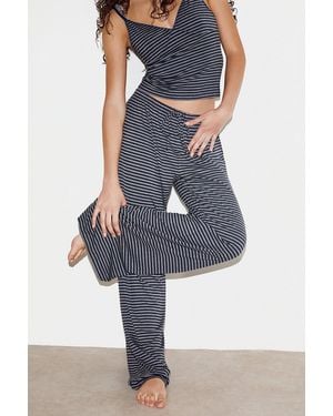 Out From Under Demi Stripe Jersey Pyjama Trousers - Blue