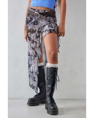Dr. Martens Audrick 20-eye Leather Knee High Platform Boots - Grey