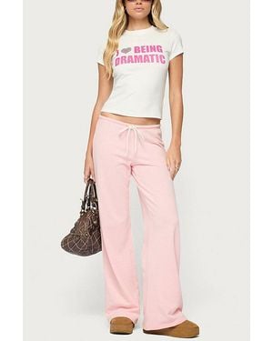 Edikted Callista Straight Leg Sweatpants - Pink