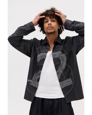 Jaded London Six Deux Pinstripe Shirt - Black