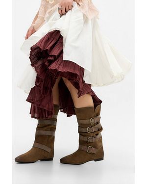 BDG Brown Shiver Buckle Boots