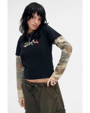 Quiksilver Uo Exclusive Camo Double Layer Long Sleeve T-shirt - Blue