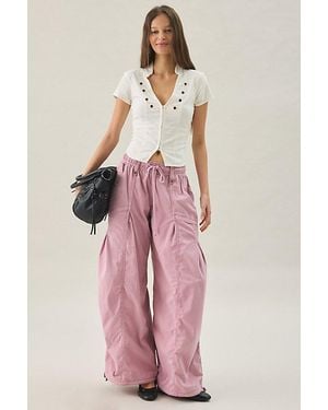 BDG Sunridge Mid-Rise Cargo Balloon Pants - Pink