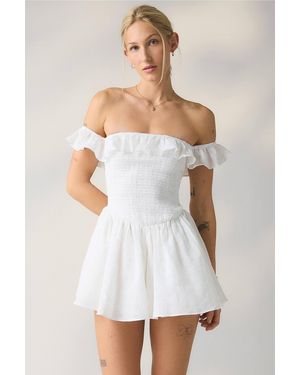 Kimchi Blue Easy Rider Smocked Romper - White