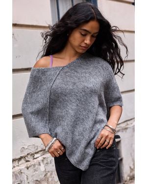 Urban Outfitters Uo Biffy Knit Poncho - Grey