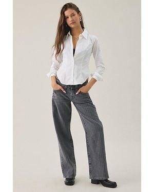 BDG Kayla Jacquard Stripe Low-Rise Jeans - Blue