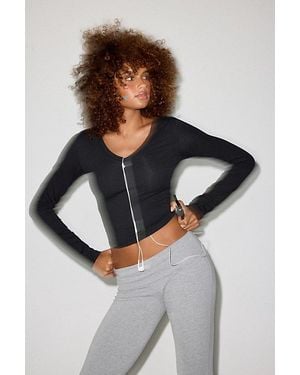 Out From Under Bec Double V-Neck Long Sleeve Tee - Black