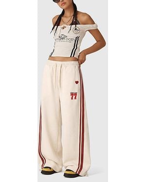AELFRIC EDEN Stripe Baggy Barrel Sweatpants - Natural