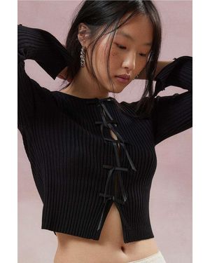 Kimchi Blue Peyton Bow Cardigan - Black