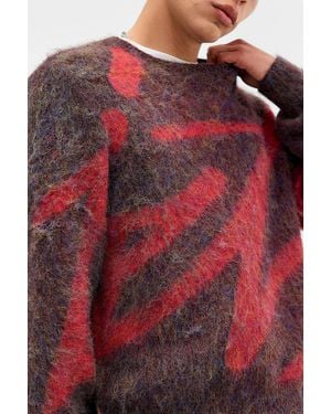 iets frans... Burgundy Intarsia Knit Jumper - Red