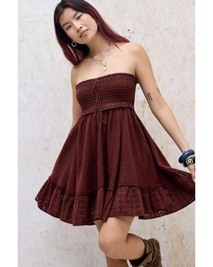 Urban Outfitters Kimchi Blue Washed Ashore Babydoll Dress - Red