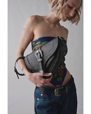 Urban Outfitters Sonny Faux Leather Saddle Bag - Black