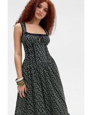 Kimchi Blue Gabriette Drop Waist Prairie Maxi Dress - Black