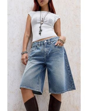 TRUE RELIGION Low Rise Baggy Jorts - Blue
