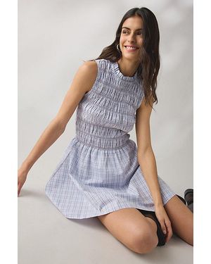 Daisy Street Meadow Sleeveless Smocked Mini Dress - Blue