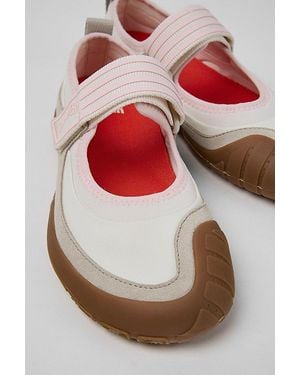 Camper Peu Path+ Suede And Textile Ballerinas Shoe - Red