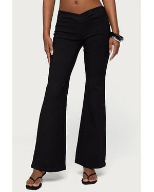 Edikted Alyce Crossover Flared Pants - Blue