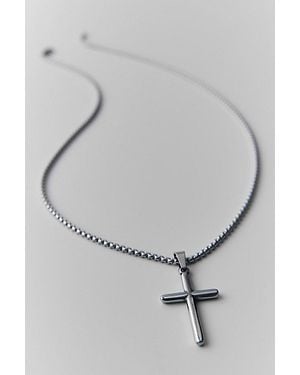 Urban Outfitters Cross Pendant Necklace - Grey